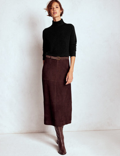 Eva Cashmere Roll Neck Jumper-Black-4