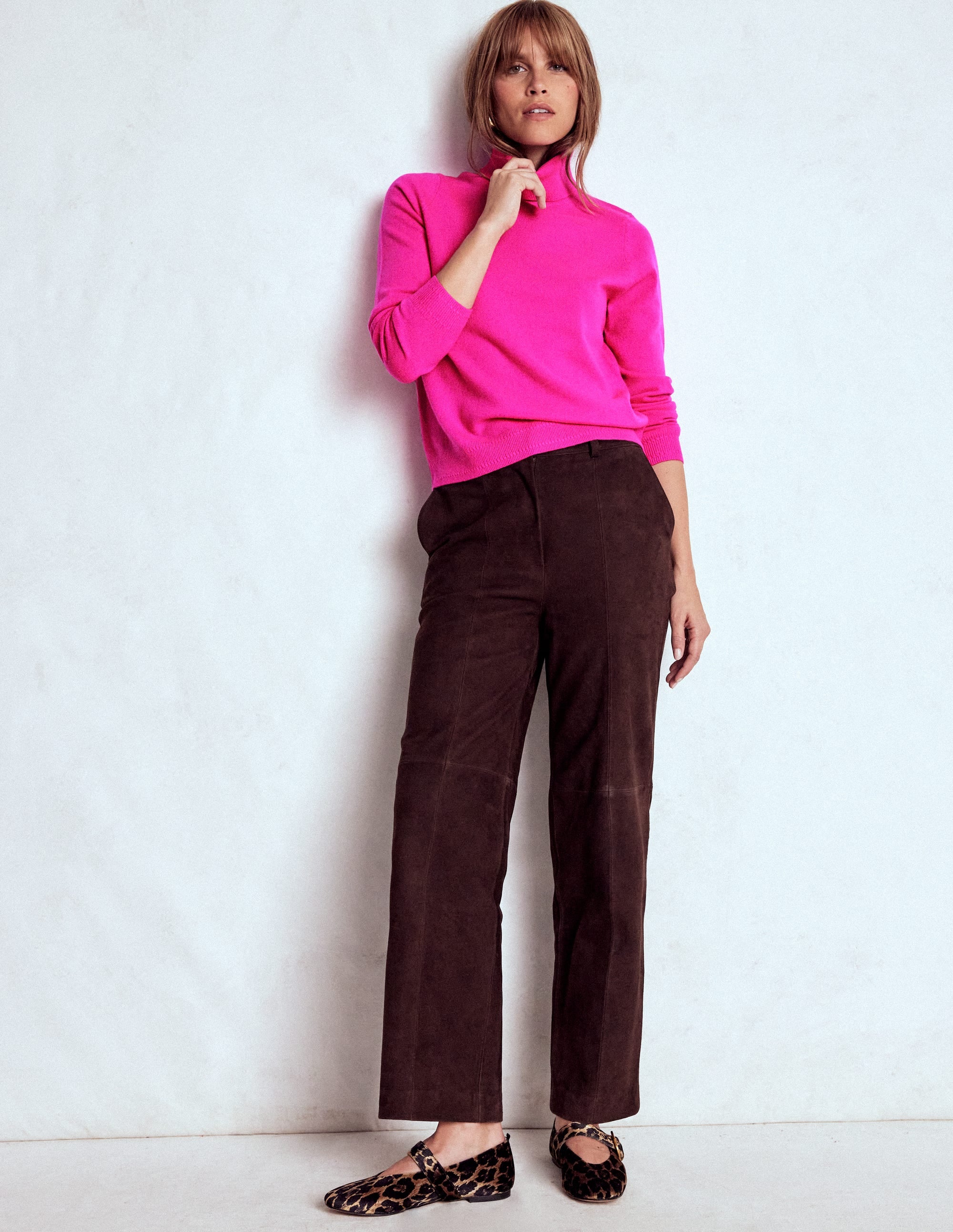 Eva Cashmere Roll Neck Jumper-Pop Pansy - Image 4