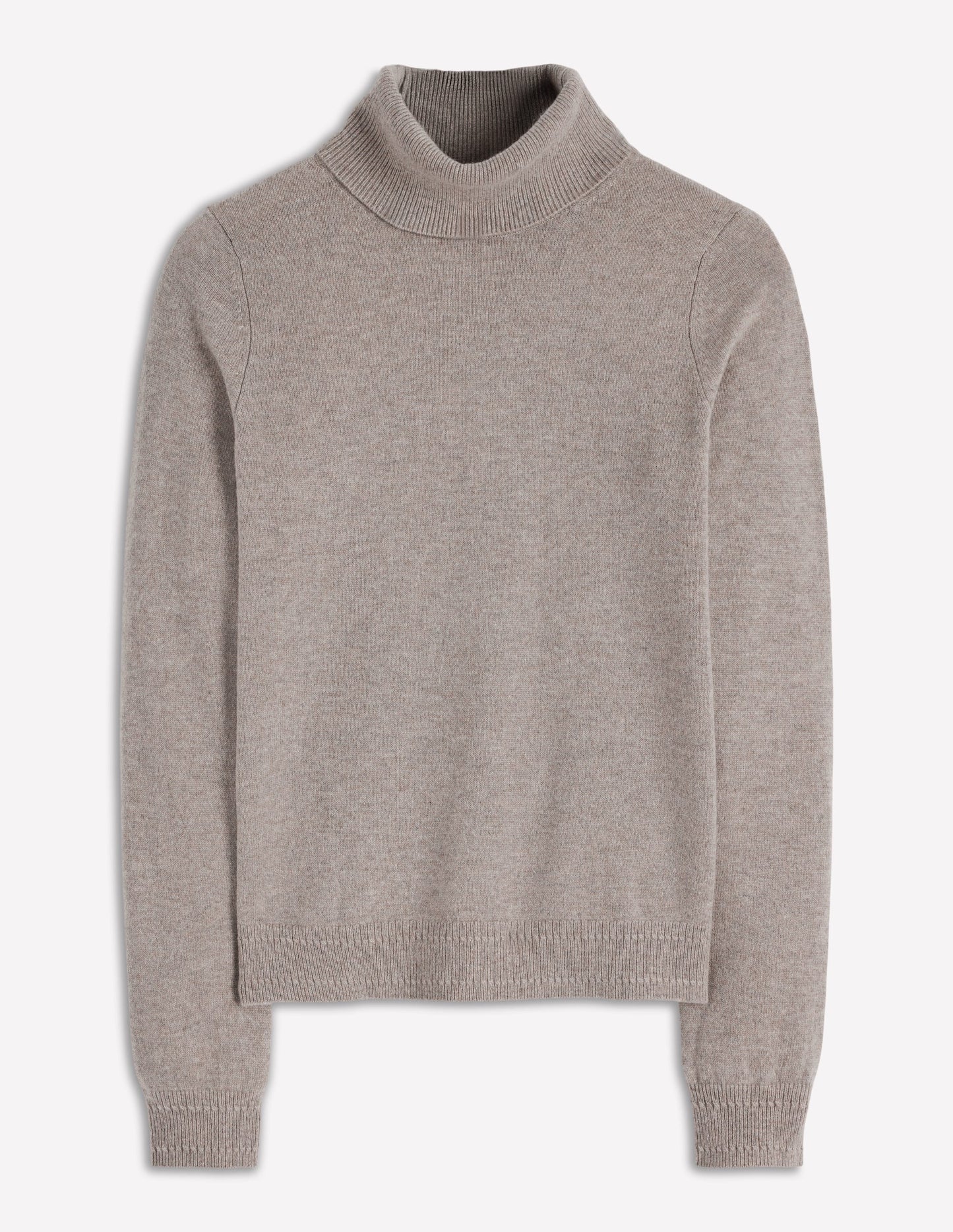 Eva Cashmere Roll Neck Jumper-Mink Melange