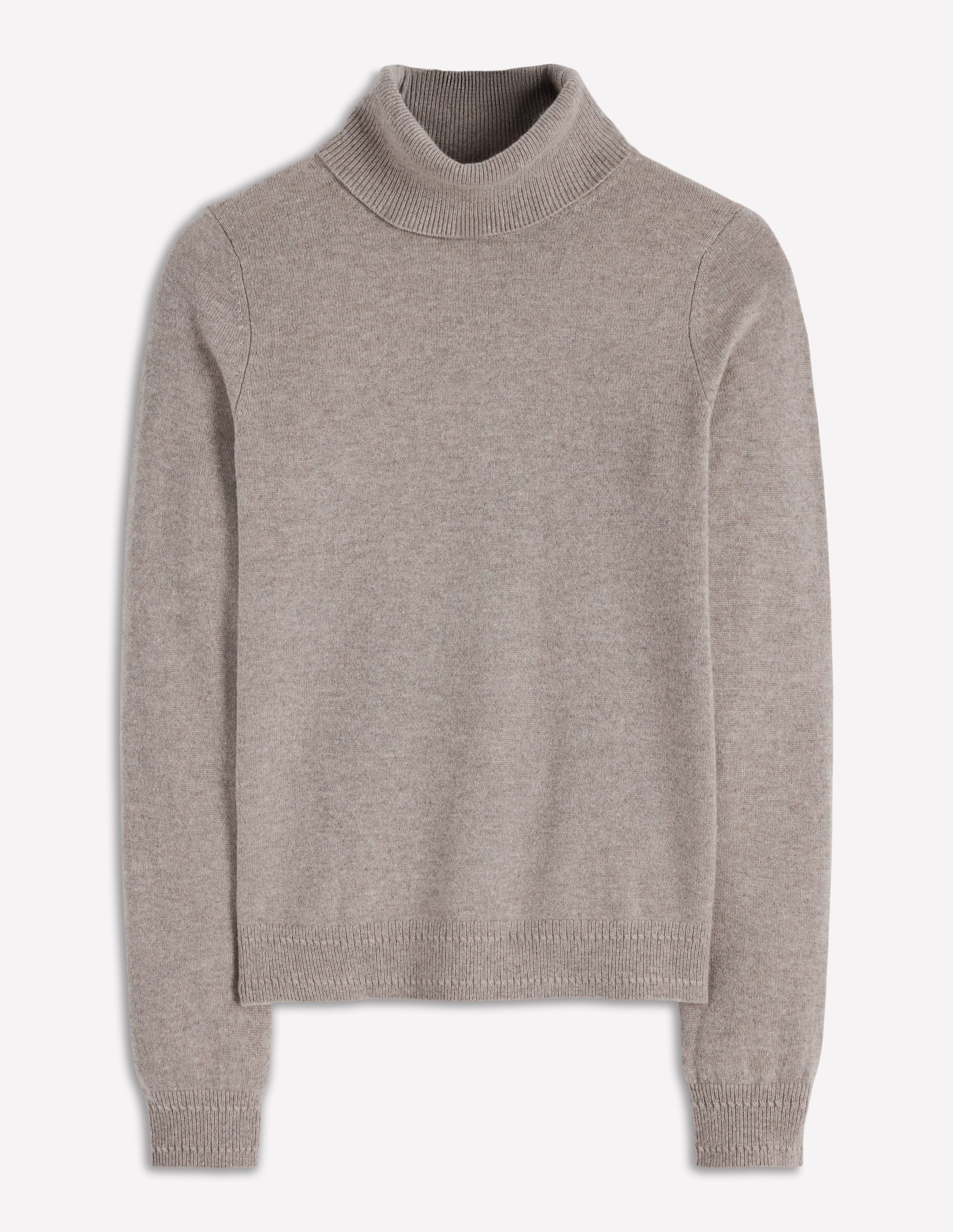 Eva Cashmere Roll Neck Jumper-Mink Melange - Image 5