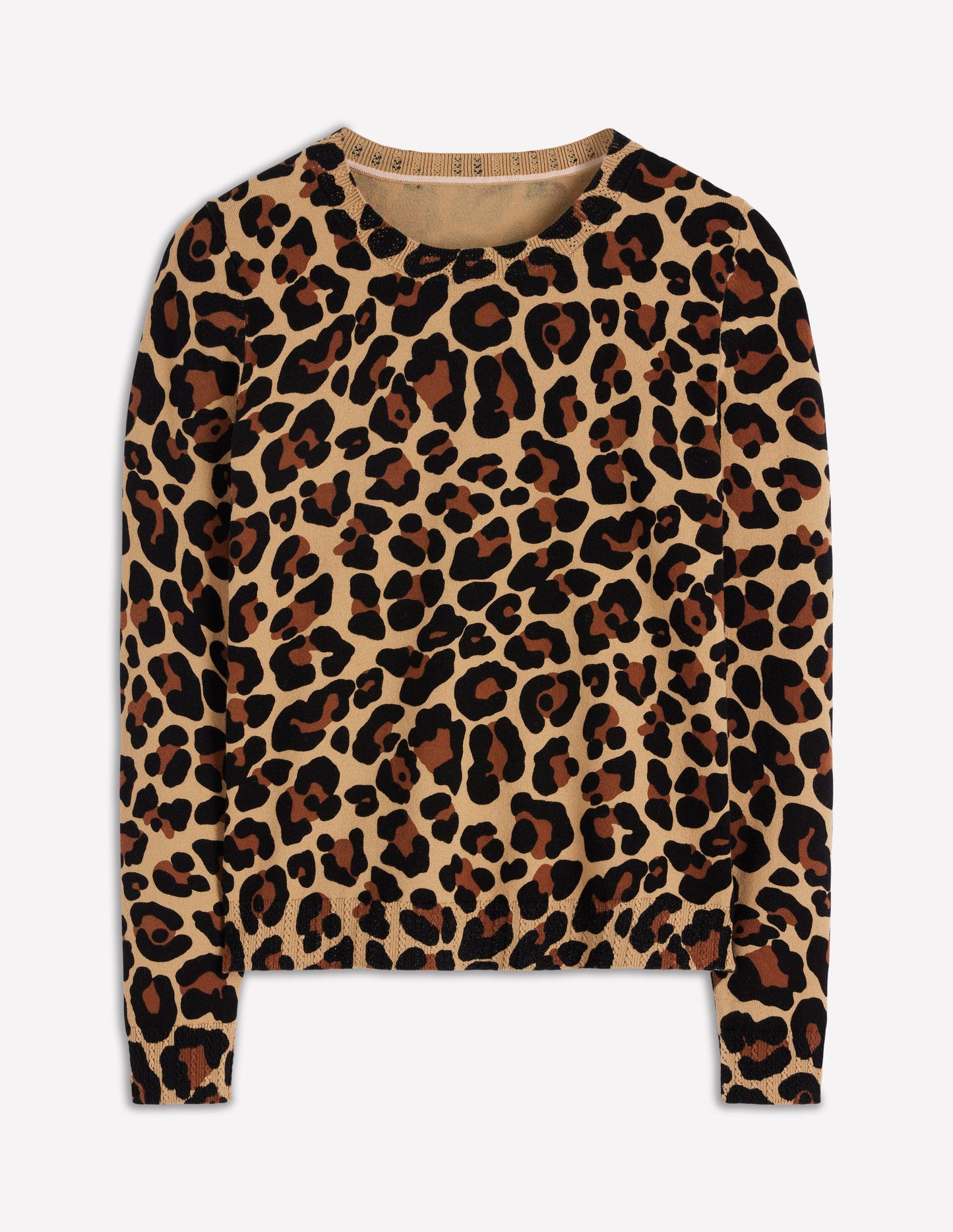 Emilia Cotton Crew Jumper-Cheetah Pop