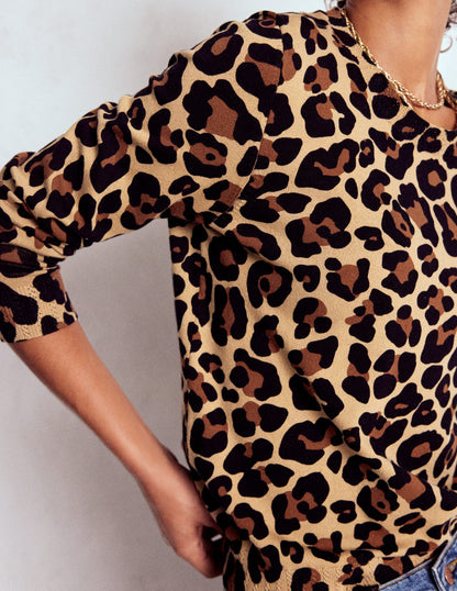Emilia Cotton Crew Jumper-Cheetah Pop-2