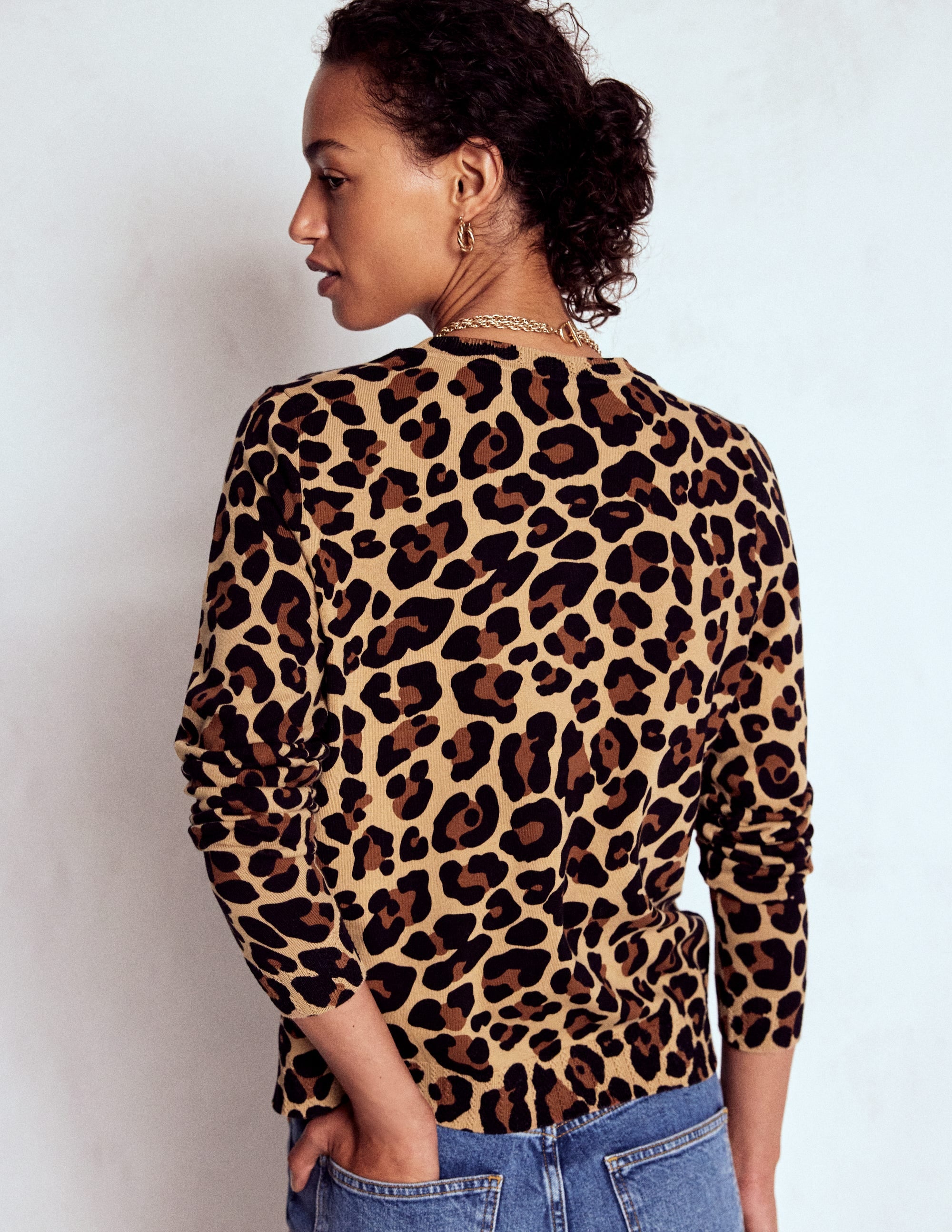 Emilia Cotton Crew Jumper-Cheetah Pop - Image 3