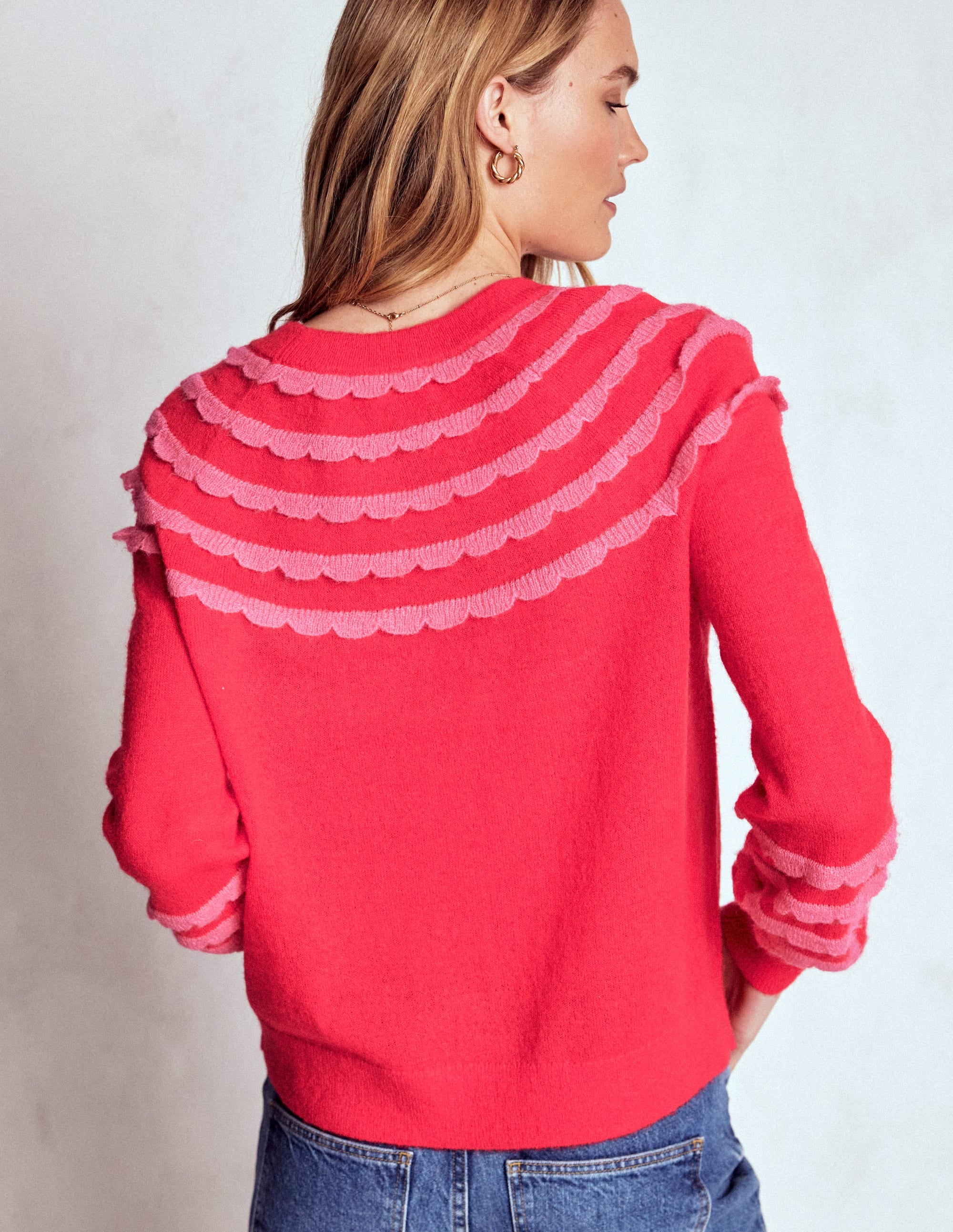 Alice Fluffy Raglan Jumper-Poppy Red - Image 3