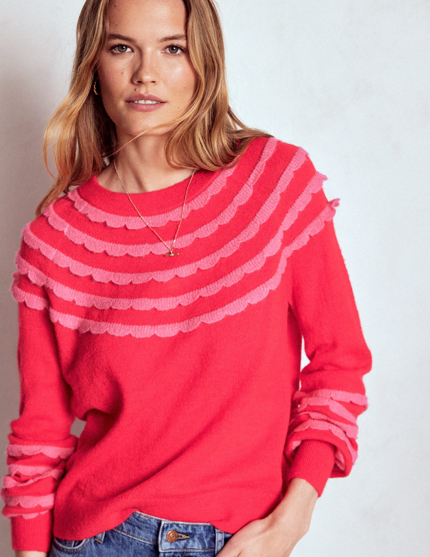 Alice Fluffy Raglan Jumper-Poppy Red