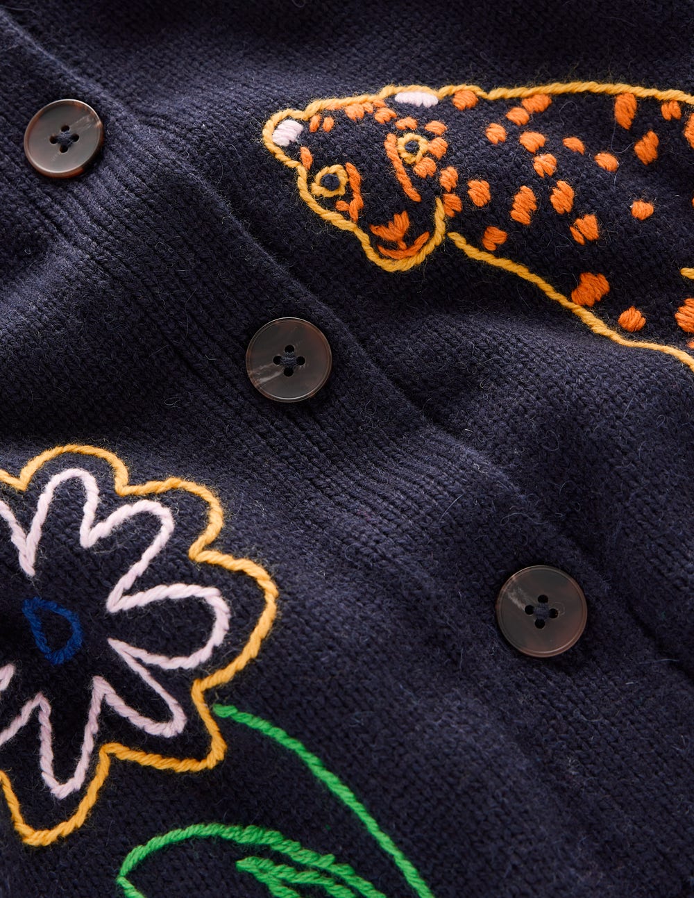 Natalie Embroidered Cardigan-Navy Embroidery