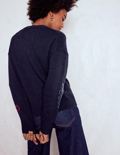 Natalie Embroidered Cardigan-Navy Embroidery-3