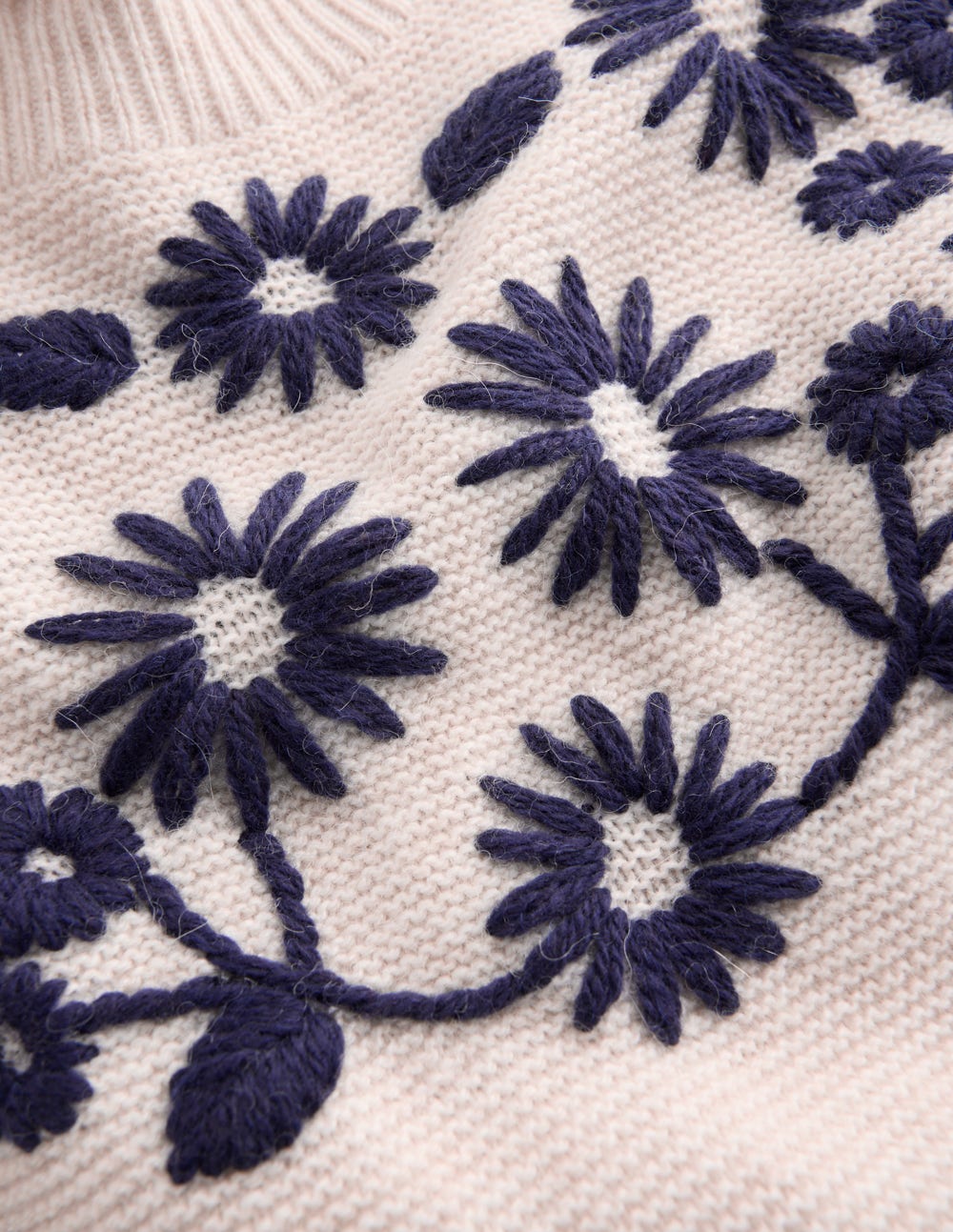 Embroidered Frill Jumper-Warm Ivory - Image 7