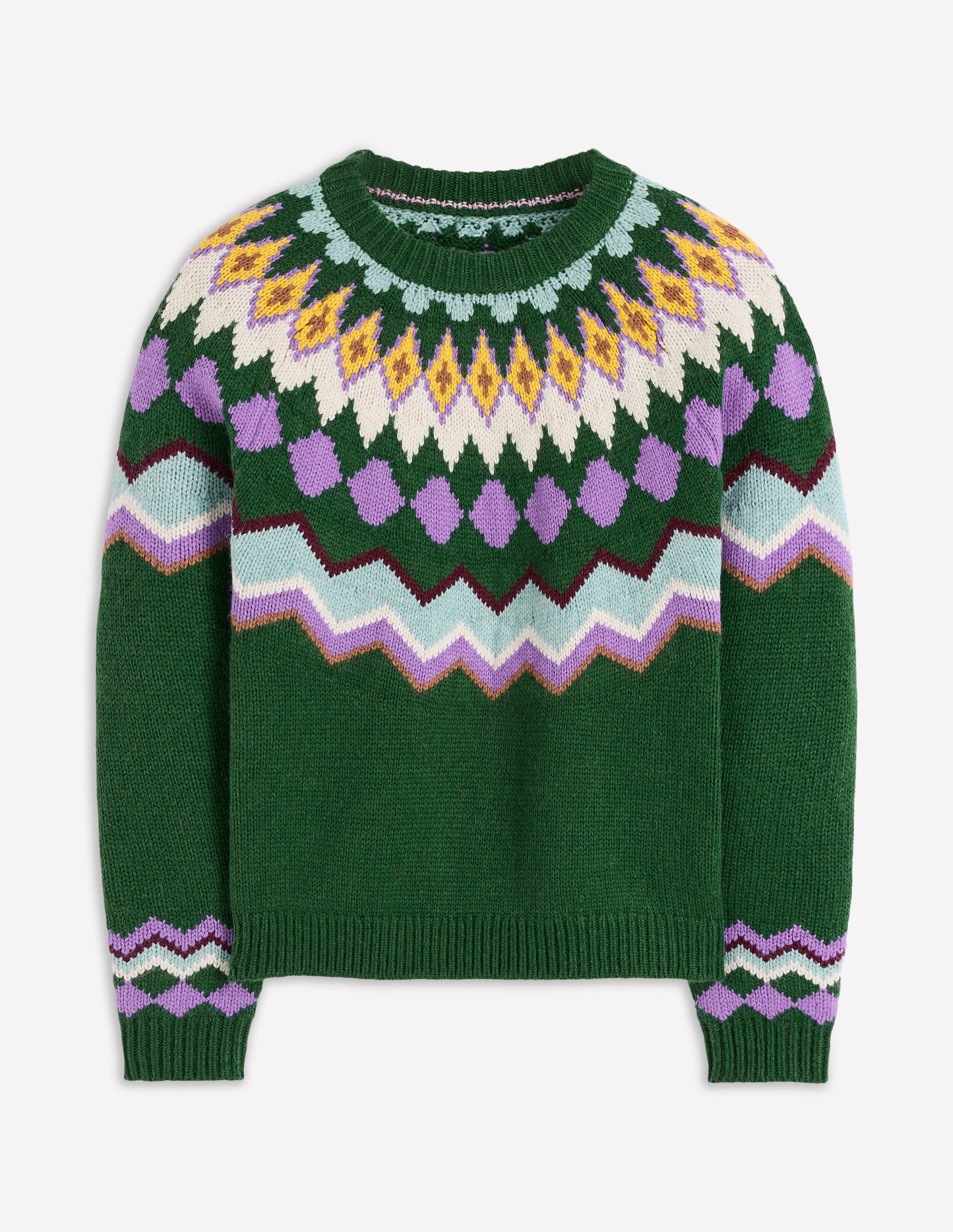 Eleanor Fair Isle Jumper-Promenade Green Melange