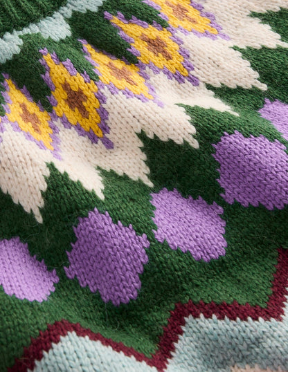 Eleanor Fair Isle Jumper-Promenade Green Melange-8