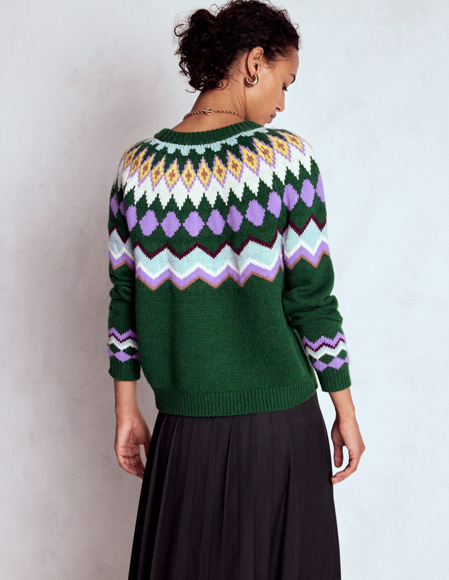 Eleanor Fair Isle Jumper-Promenade Green Melange