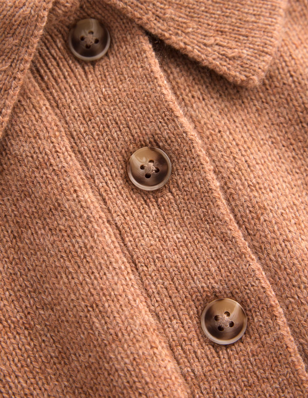 Collared Cashmere Jumper-Camel Melange-6