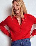 Collared Cashmere Jumper-Poppy Red