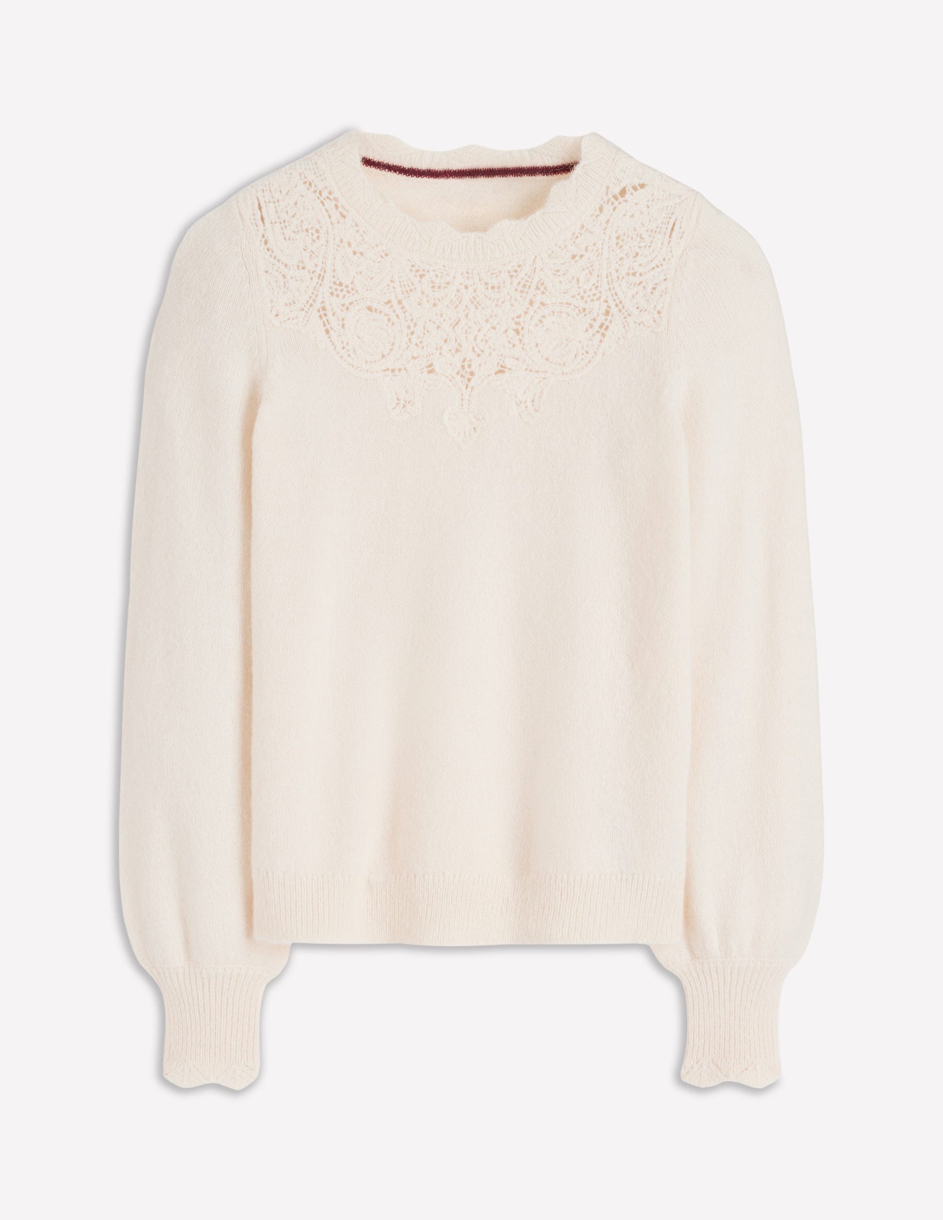 Fluffy Embroidered Jumper-Almond Milk-7