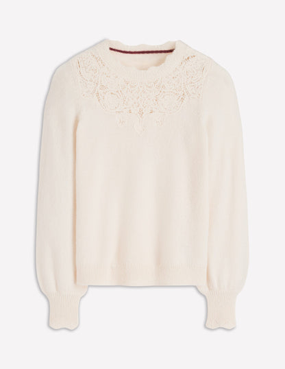 Fluffy Embroidered Jumper-Almond Milk-7