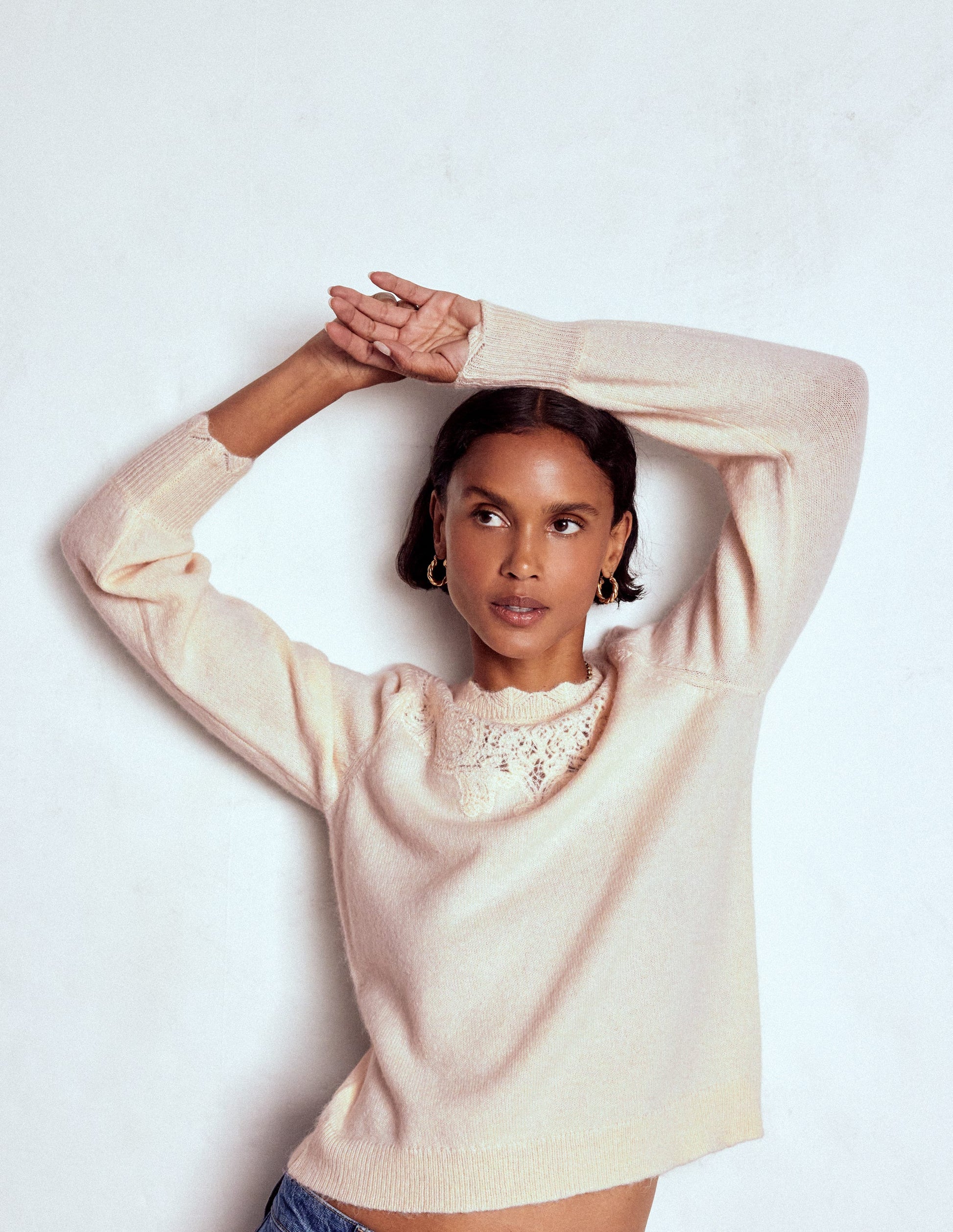 Fluffy Embroidered Jumper-Almond Milk-4