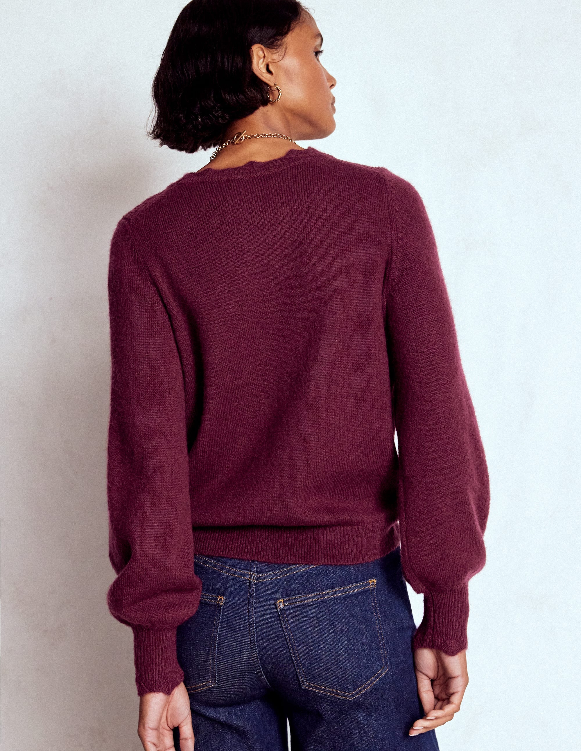 Fluffy Embroidered Jumper-Deep Wisteria - Image 3