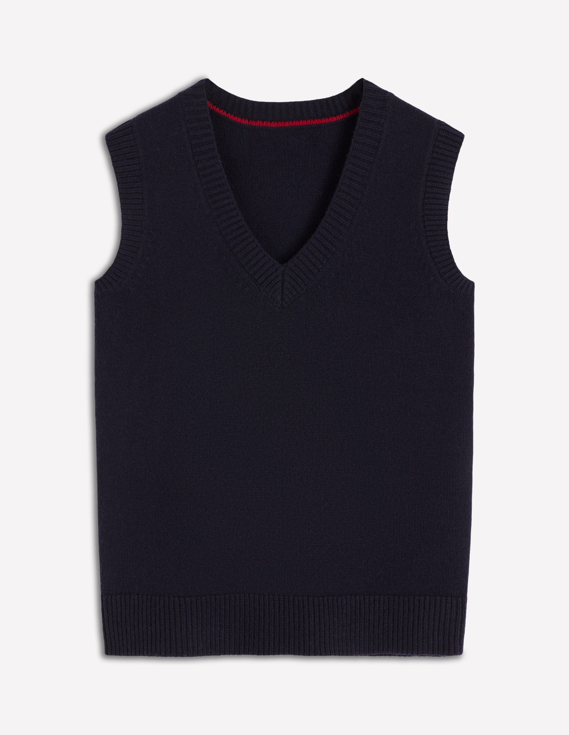 Marion Merino V-Neck Tank-Navy-5