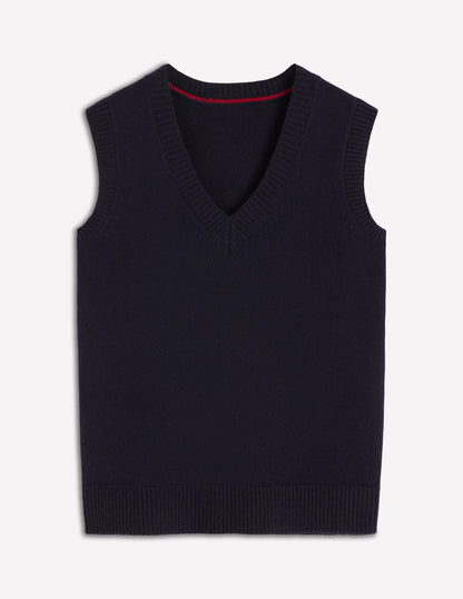 Marion Merino V-Neck Tank-Navy-5