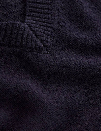 Marion Merino V-Neck Tank-Navy-6