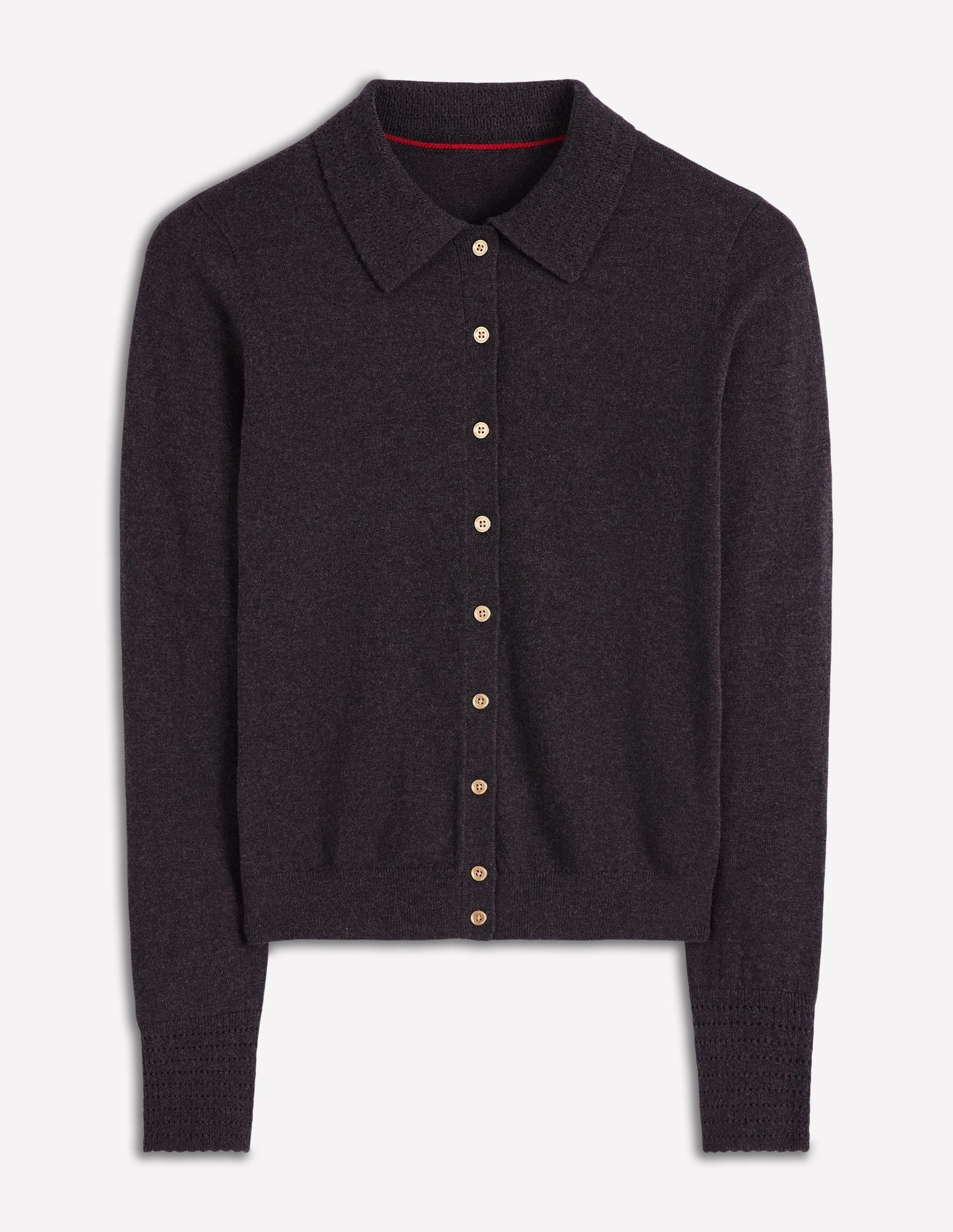 Briony Stitch Cardigan-Charcoal Melange