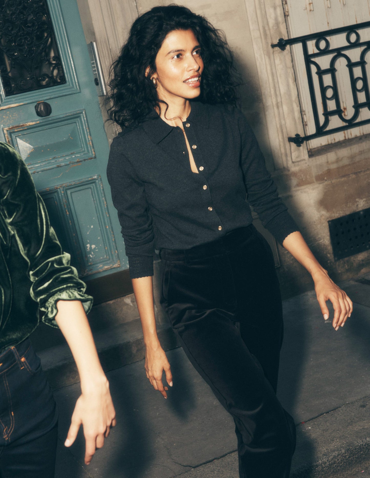 Briony Stitch Cardigan-Charcoal Melange