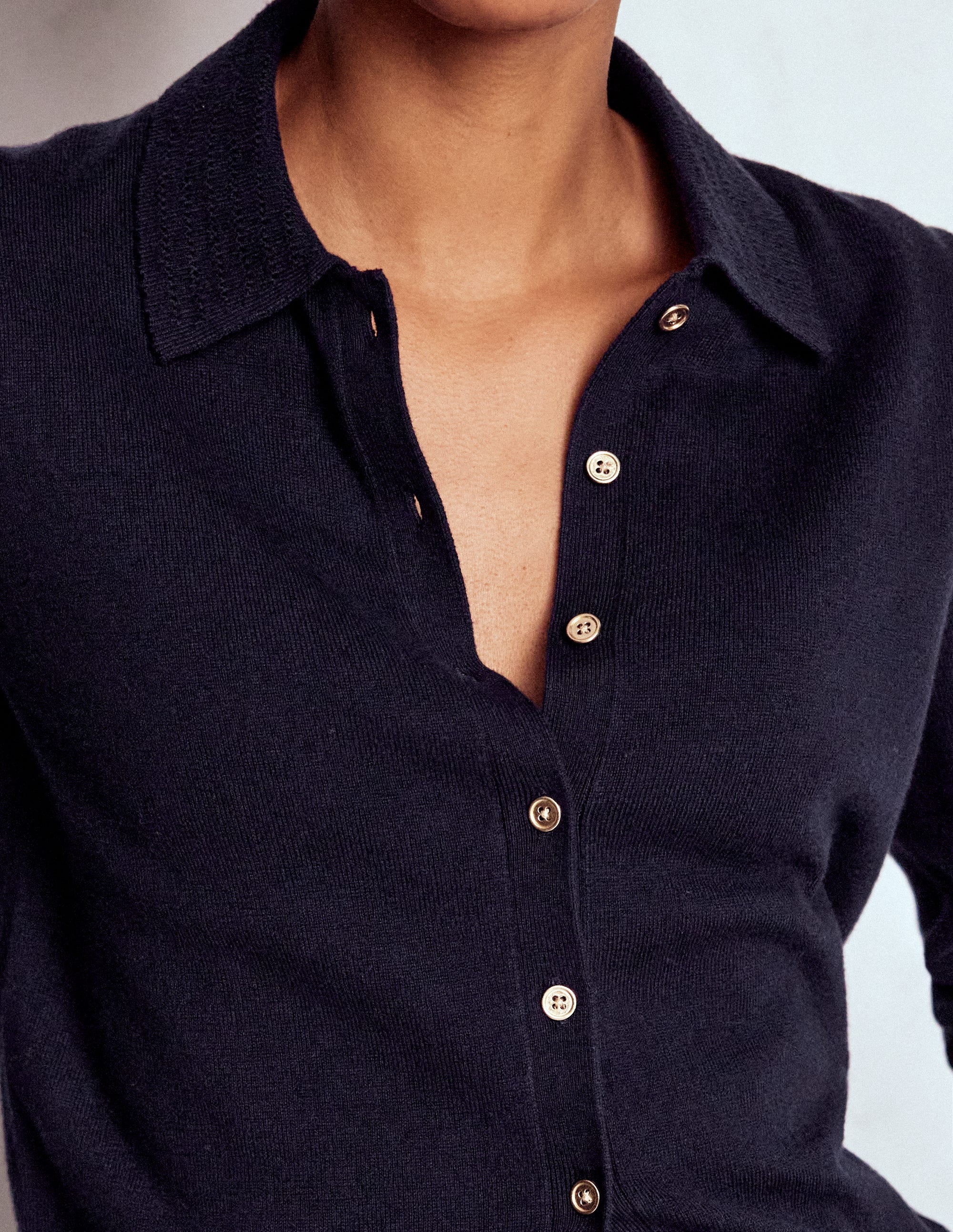Briony Stitch Cardigan-Navy - Image 2