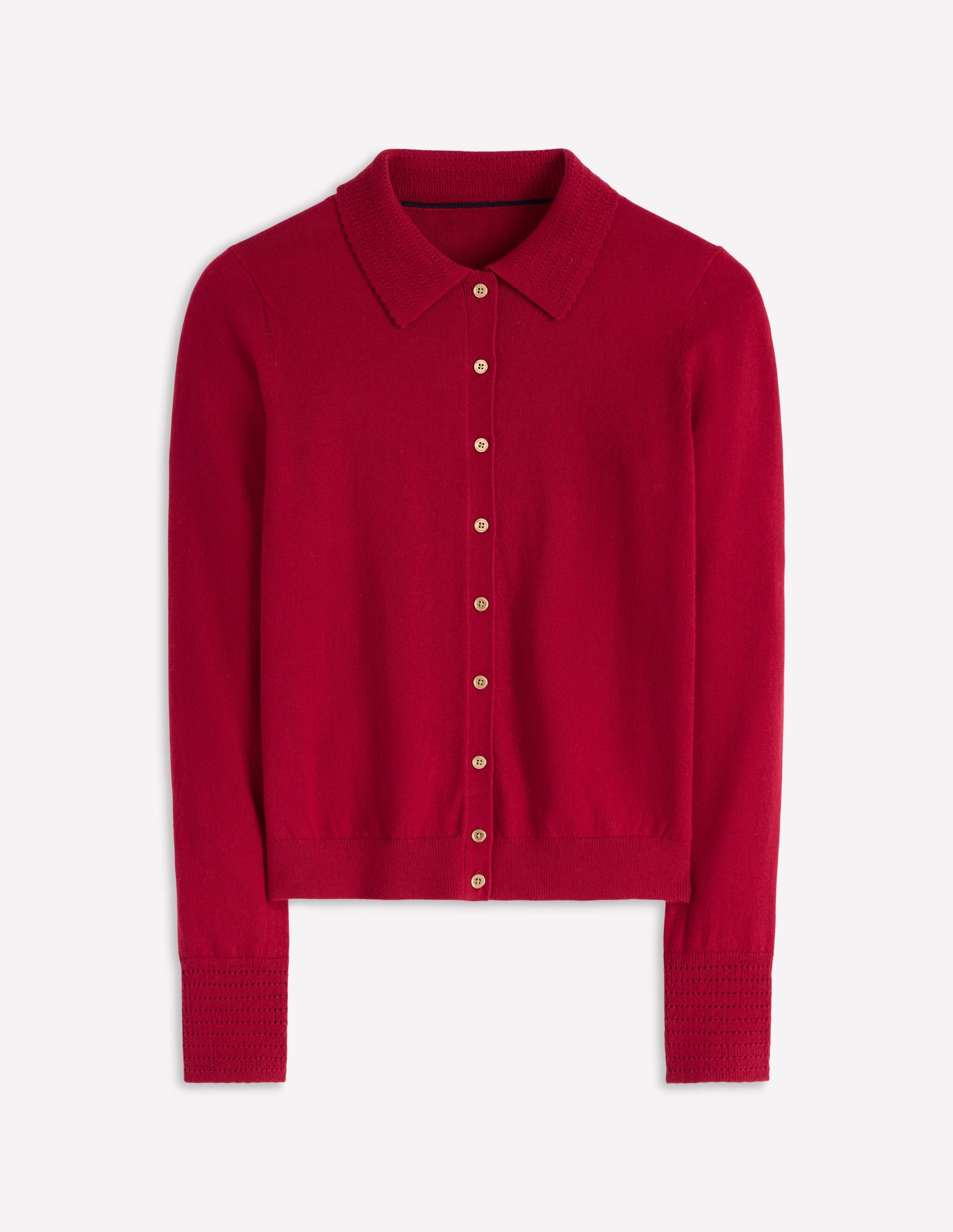Briony Stitch Cardigan-Crimson Red - Image 6