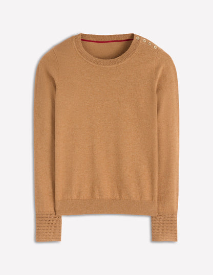 Briony Stitch Jumper-Camel Melange-7