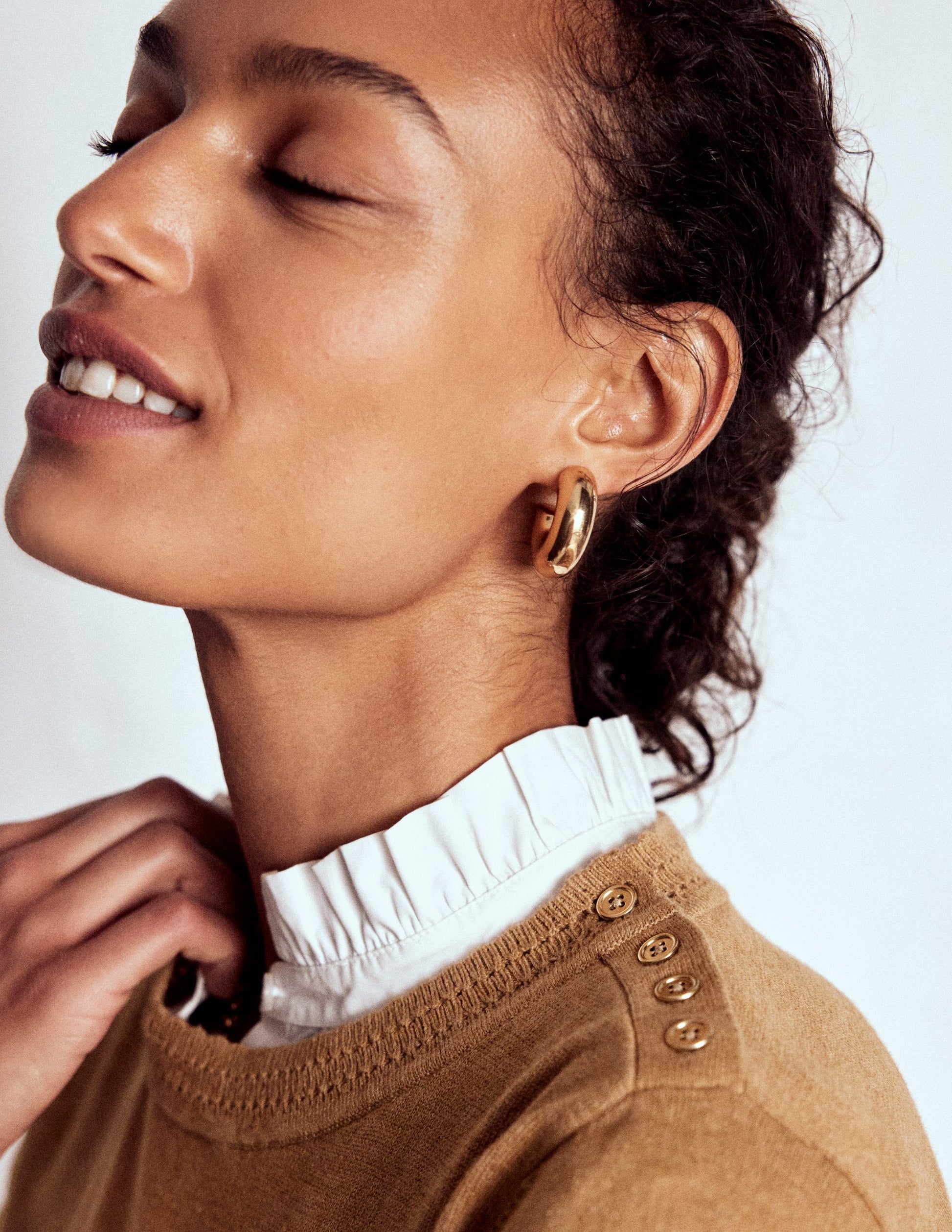 Briony Stitch Jumper-Camel Melange-2