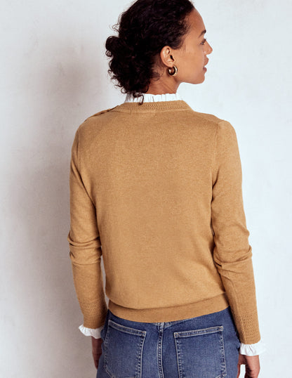 Briony Stitch Jumper-Camel Melange-3