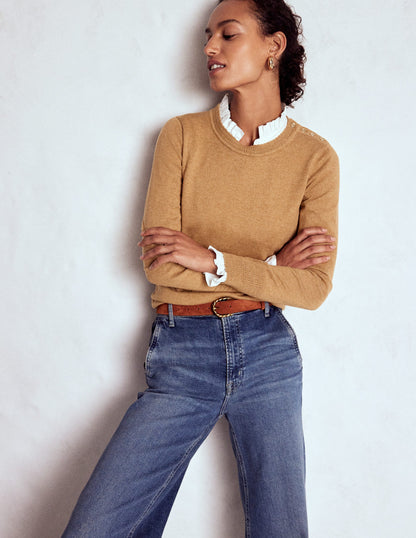 Briony Stitch Jumper-Camel Melange-6