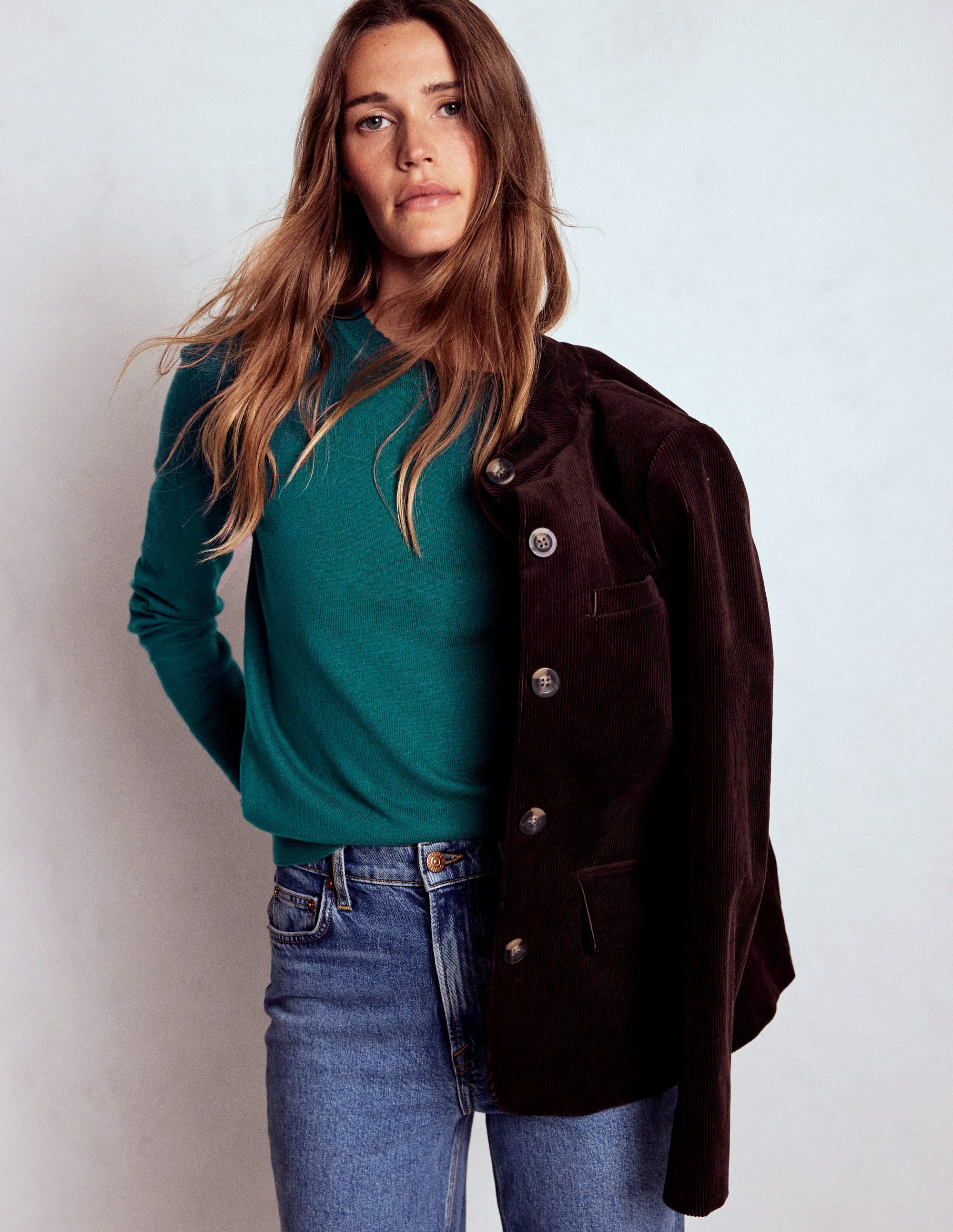 Briony Stitch Jumper-Drake Green - Image 1