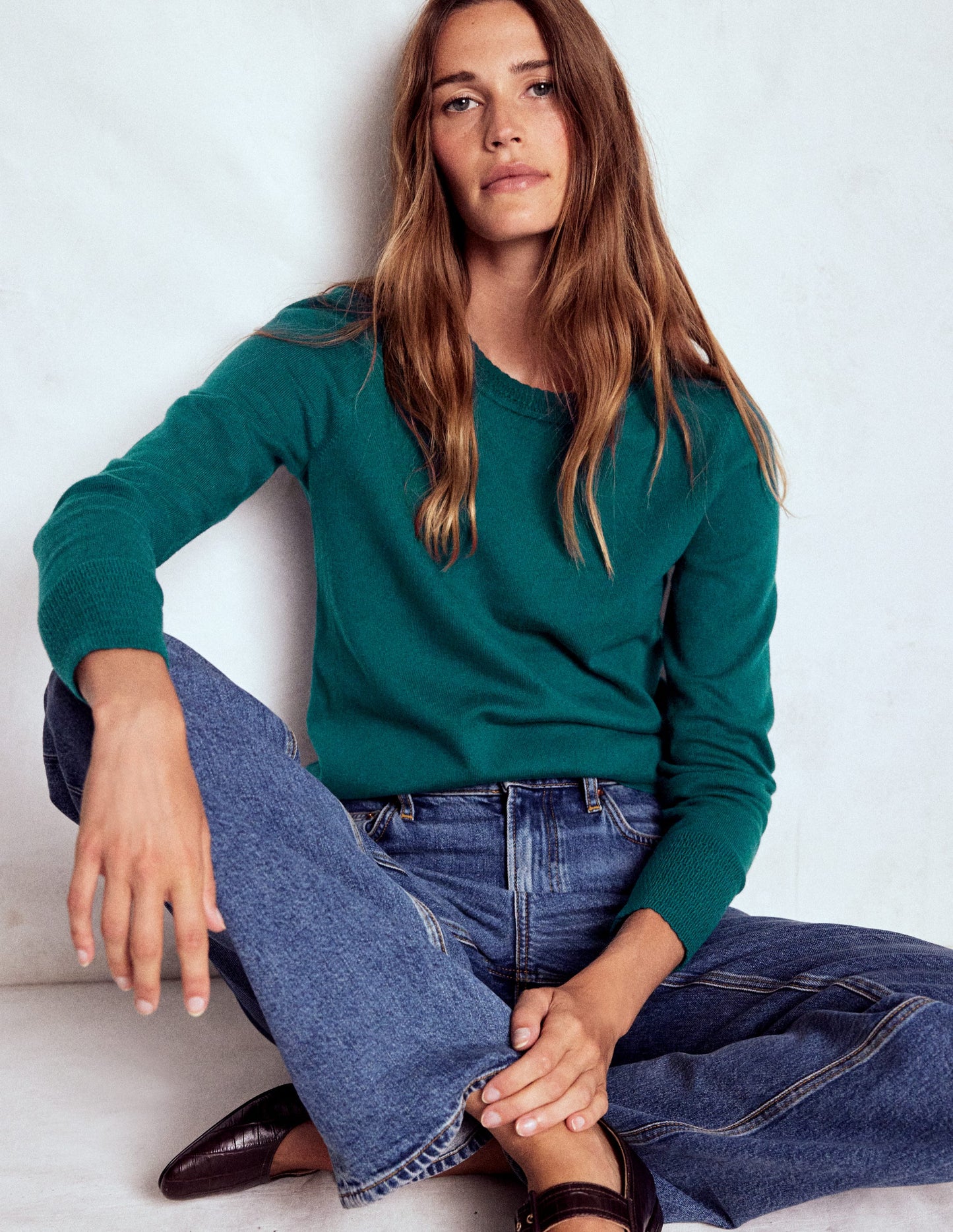 Briony Stitch Jumper-Drake Green