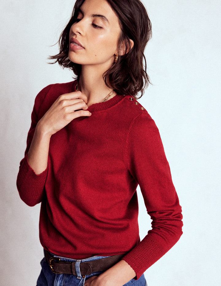Briony Stitch Jumper-Red Liquorice