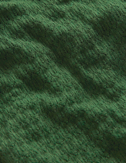 Pointelle Ruffle Jumper-Hunter Green-6