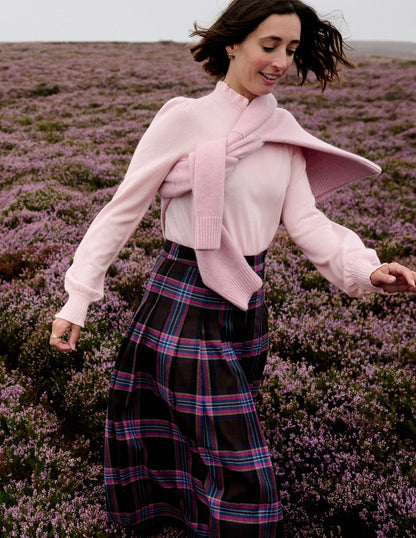 Frill Trim Cashmere Jumper-Chalk Pink-5