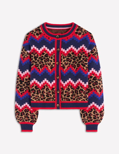 Abi Jacquard Cardigan-Multi Fair Isle, Leopard-7