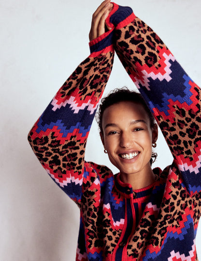 Abi Jacquard Cardigan-Multi Fair Isle, Leopard-4