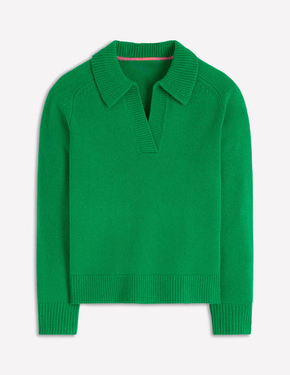 Marion Merino Henley Jumper-Rich Emerald-7