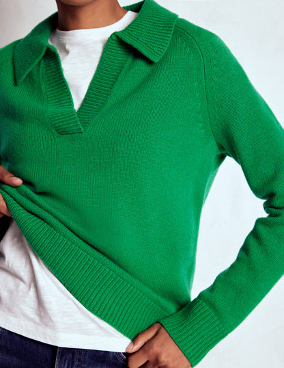 Marion Merino Henley Jumper-Rich Emerald-2