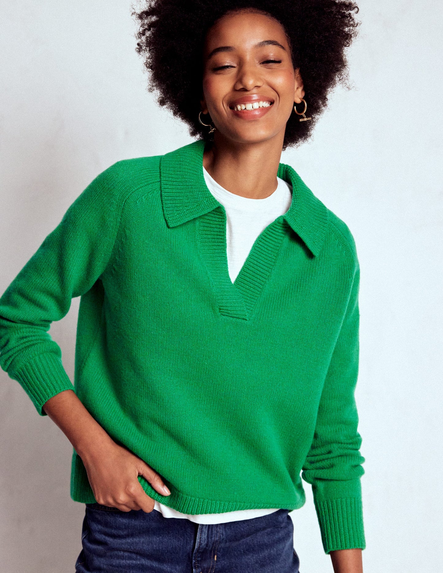 Marion Merino Henley Jumper-Rich Emerald