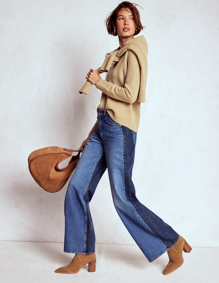 Marion Merino Henley Jumper-Camel Melange