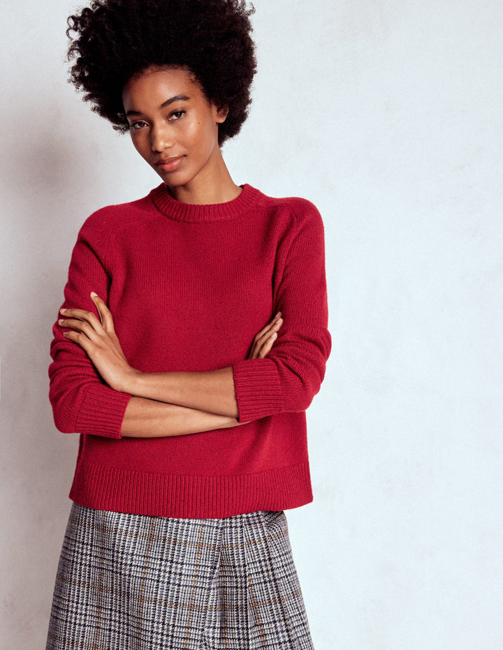 Marion Merino Jumper-Crimson Red