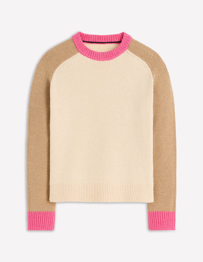 Marion Merino Jumper-Warm Ivory, Colourblock-6