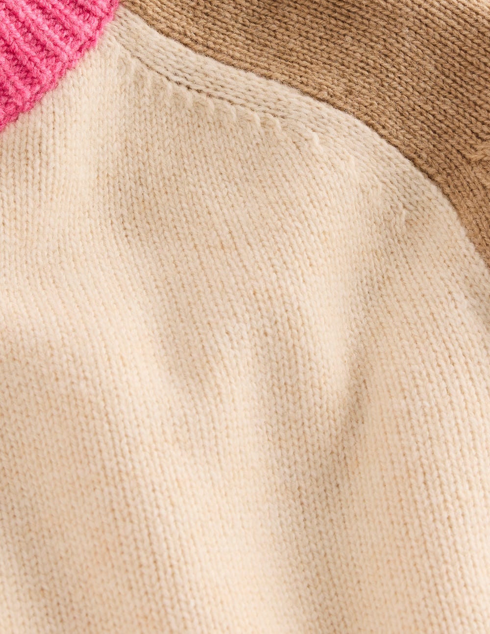 Marion Merino Jumper-Warm Ivory, Colourblock