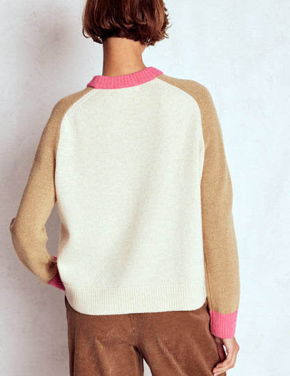 Marion Merino Jumper-Warm Ivory, Colourblock-3