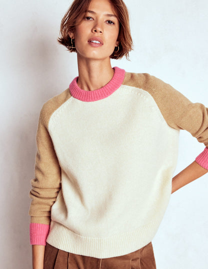 Marion Merino Jumper-Warm Ivory, Colourblock-4