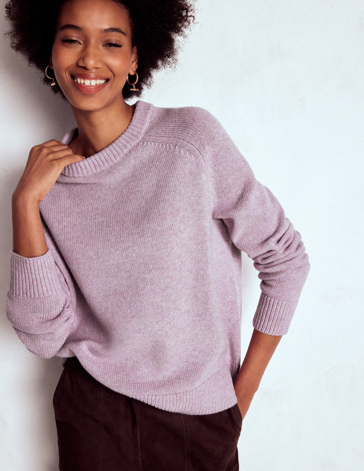 Marion Merino Jumper-Chalky Violet