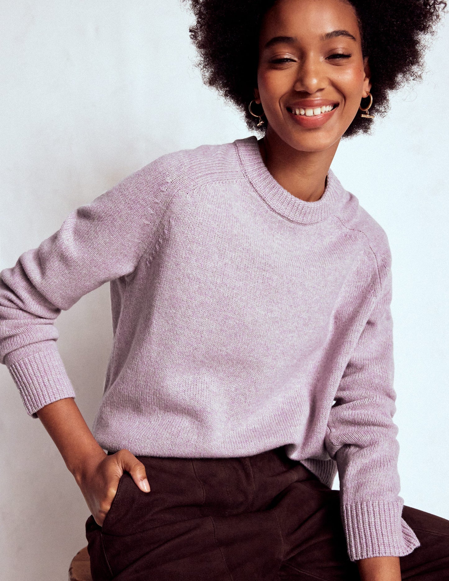 Marion Merino Jumper-Chalky Violet